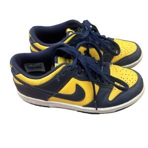Nike Dunk Low GS Michigan Sneakers Boys Blue Yellow Athletic Shoes CW1588-700